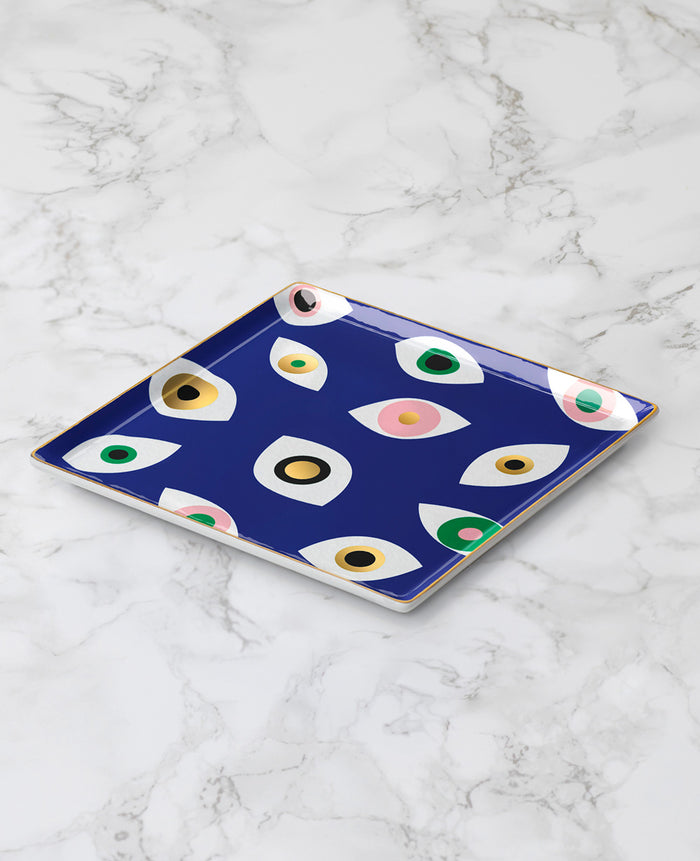 CERAMIC TRAY MATI BLUE