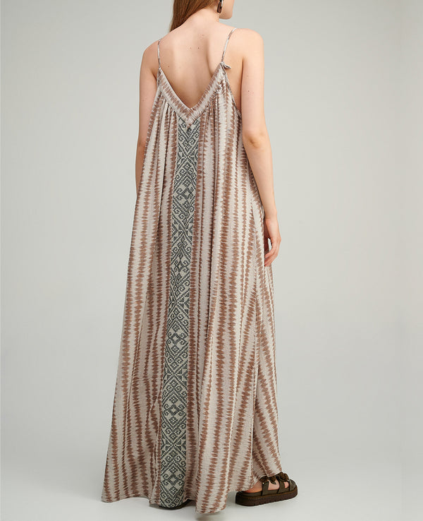 STRAPPY DRESS "FAIDRA" BEIGE/BROWN