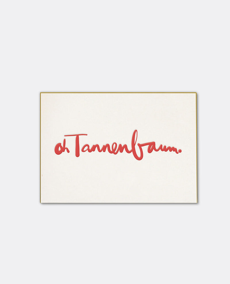 LETTERPRESS CARD "OH TANNENBAUM" RED/GOLD